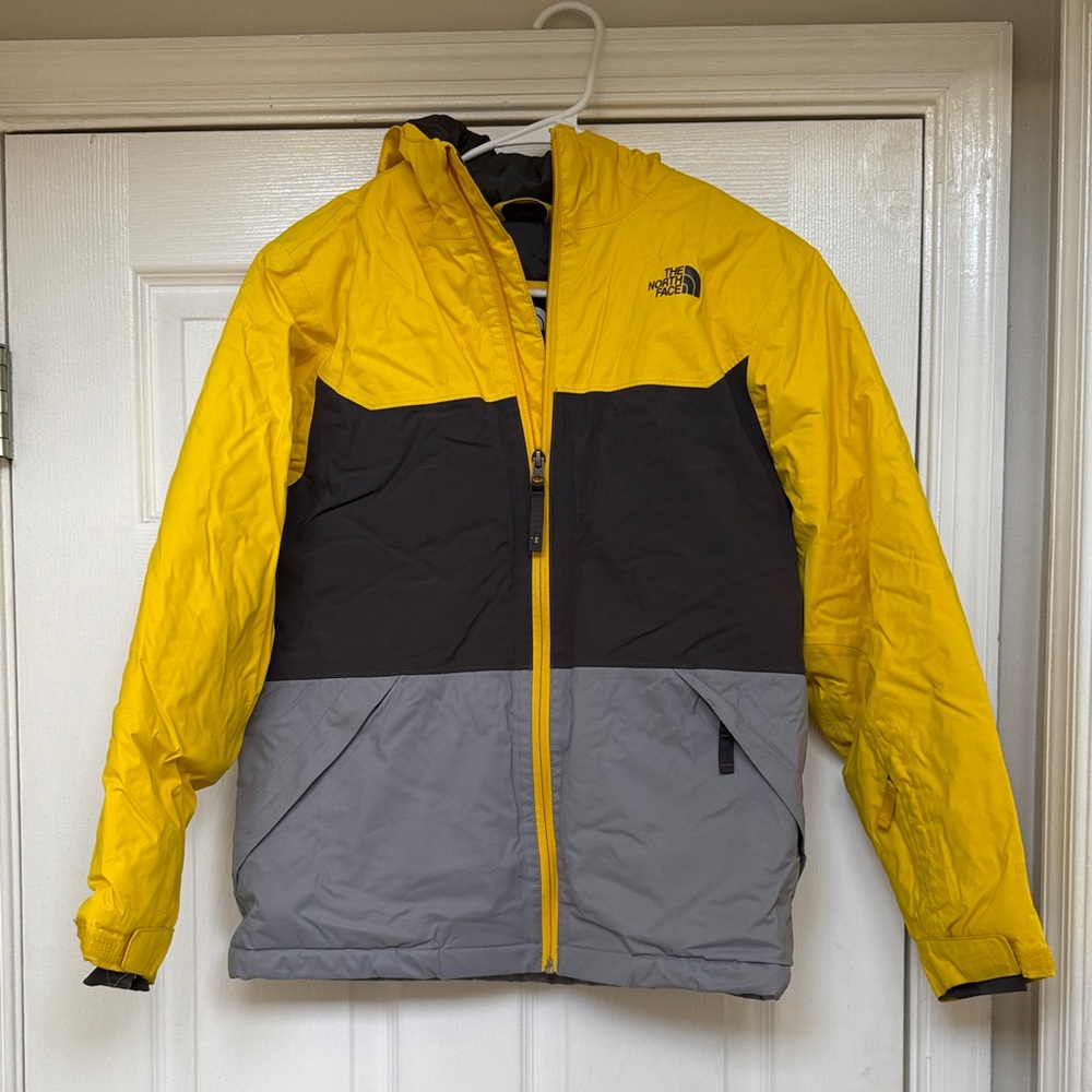 The North Face Insulated Yellow and Gray Jacket